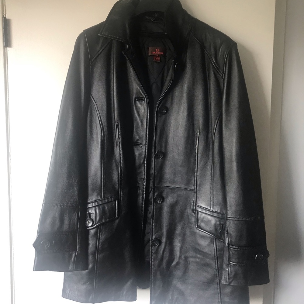 Danier Leather Black Leather Coat